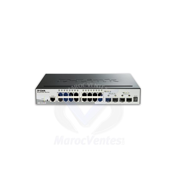 Smart switch 16 ports 10/100/1000 Mbps + 2 SFP Gigabits + 2 SFP+ 10 G DGS-1510-20