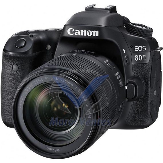Appareil Photo Reflex EOS 80D + Objectif Canon EF-S 18-135mm IS USM 1263C012AA
