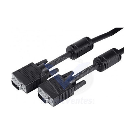 Câble, 10 m, Noir, 1 x VGA mâle (15 broches), 1 x VGA mâle (15 broches) VGA 10m