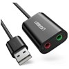 Adaptateur USB-A vers 3,5 mm Audio Stéréo Noir