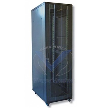 COFFRE INFORMATIQUE 47U 600*600*2000MM + 2 ETAGERE + ROULETTE AVEC PIED + VENTILATEUR *4