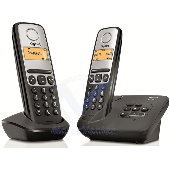 Téléphone Sans fil   Gigaset A130 duo noir A103019
