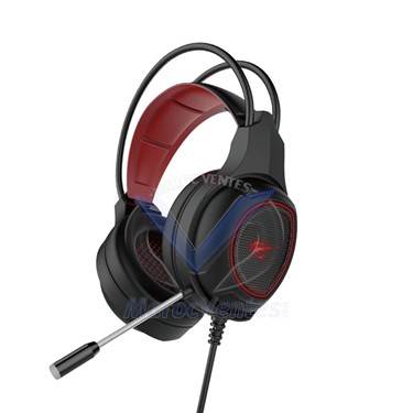 Casque de jeu avec lumière rouge et Double Jack 3.5 mm + connexions USB