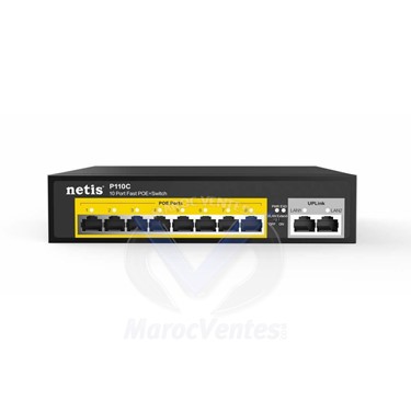 SWITCH 8 PORTS POE + 2 x UPLINK FAST ETHERNET P110C