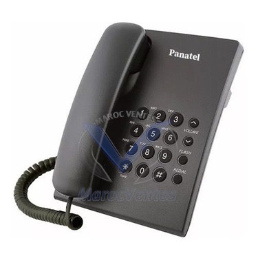 Pantel Téléphone Analogique Filiaire Noir