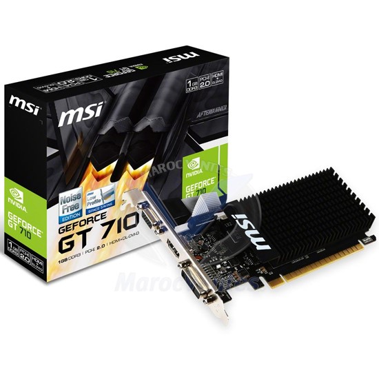 Carte graphique MSI 1Go Nvidia GT710 PCI-E HDMI/DVI GT710-1GD3H/LP