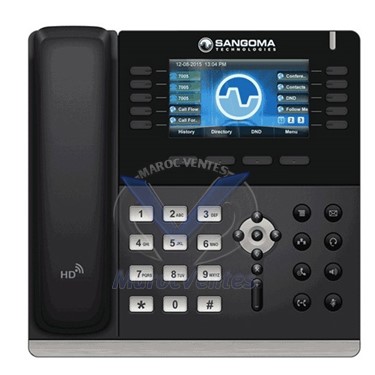 Téléphone IP 6 Comptes SIP Ecran Couleur LED 4,5" Double Port Gigabit Ethernet