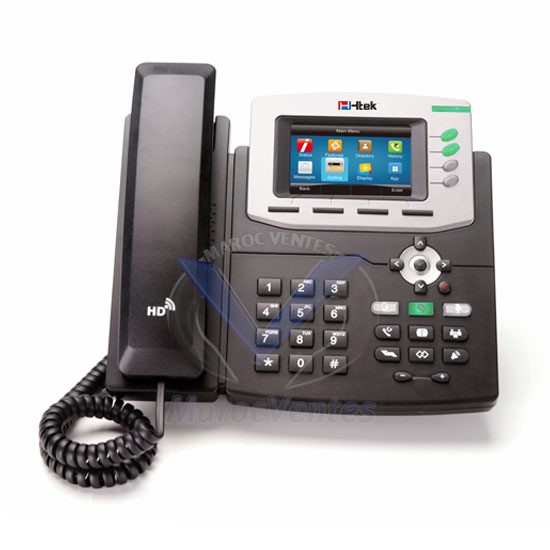 Téléphone IP Gigabit Couleur HD 3.5 "TFT LCD PoE 3 Comptes VoiP UC840