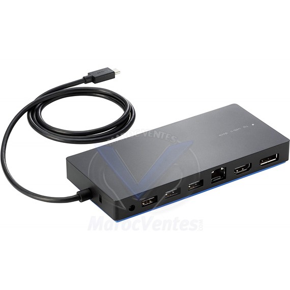 HP X7W54AA Station d'accueil DisplayPort HDMI RJ-45 Maroc